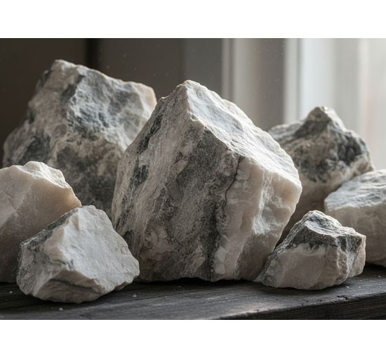 Alabastro, 1,5 kg, bianco-grigio