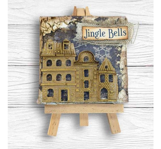 Seta di paglia con motivi backgrounds Stamperia "Silent Night", DIN A6, set di 8 pezzi