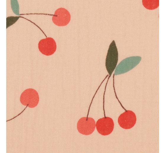 Muslin cotton fabric "Cherries"