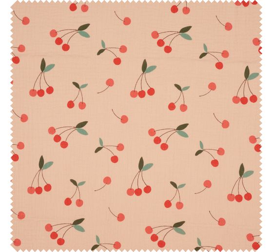 Muslin cotton fabric "Cherries"