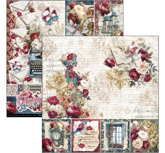 Carta per scrapbook Ciao Bella "Bohemian Burgundy"