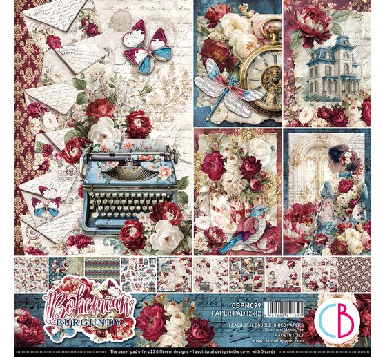 Carta per scrapbook Ciao Bella "Bohemian Burgundy"