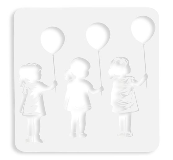 VBS Stencil "Girl with Balloon", 30 x 30 cm