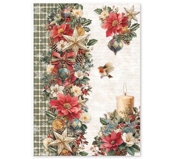 Motivo in paglia di seta assortimento Ciao Bella "Merry & Bright", set di 4 pezzi