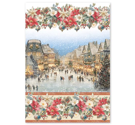 Motivo in paglia di seta assortimento Ciao Bella "Merry & Bright", set di 4 pezzi