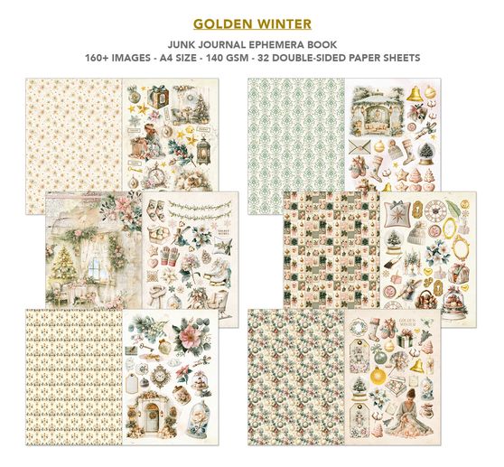Junk Journal & Ephemera Book Ciao Bella "Golden Winter"