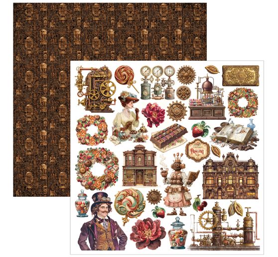 Ciao Bella scrapbook paper "The Chocolate Factory"