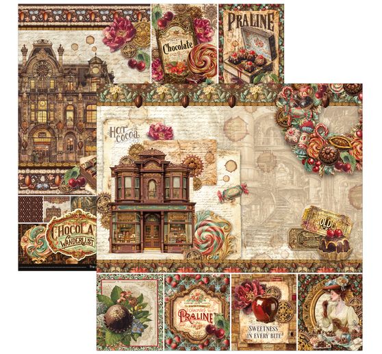 Ciao Bella scrapbook paper "The Chocolate Factory"