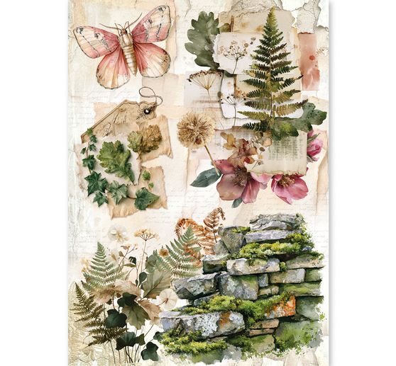 Motivo in paglia di seta assortimento Ciao Bella "The Nature Journal", set di 8 pezzi