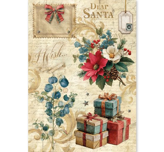 Motivo in paglia di seta assortimento Ciao Bella "Cozy Christmas", set di 8 pezzi