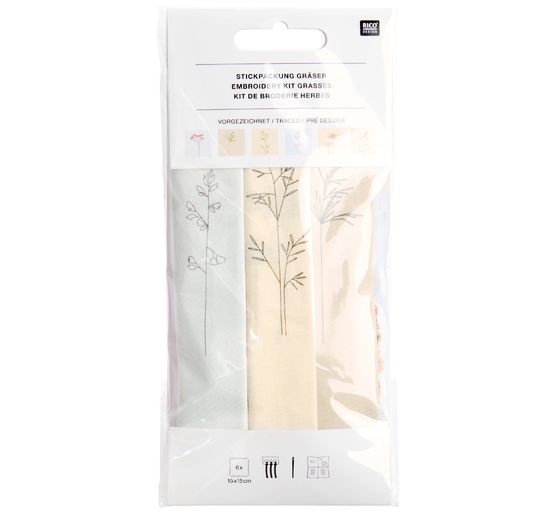 Embroidery pack "Flowers and Grasses", pre-drawn