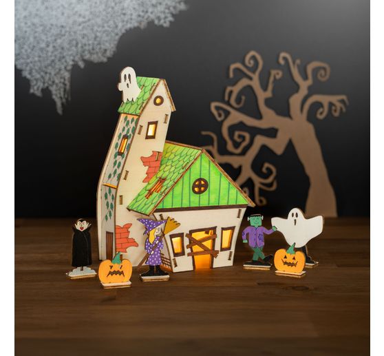 Kit di montaggio in legno "Casa di Halloween"