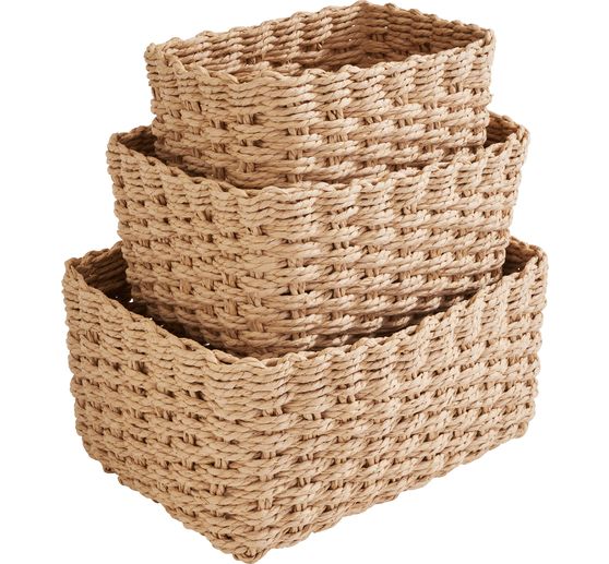 Cestino intrecciato VBS, rettangolare, set da 3