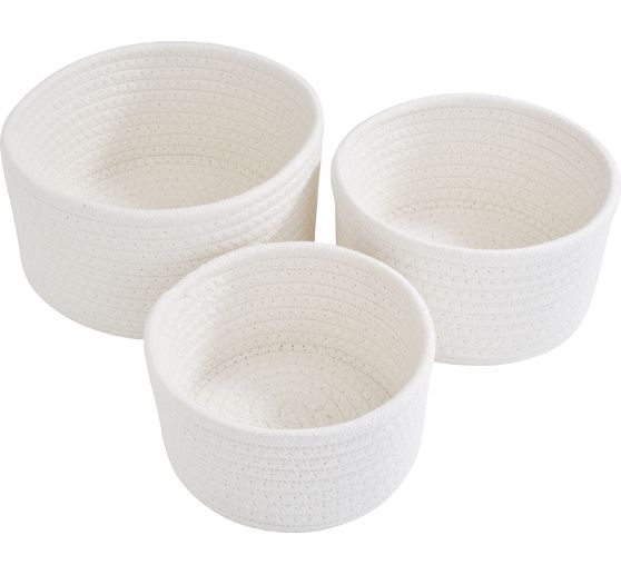 VBS White woven basket, set of 3