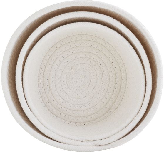 VBS White woven basket, set of 3