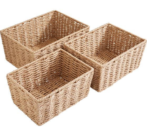 Cestino VBS &ldquo;Rettangolare&rdquo;, intrecciato, set da 3