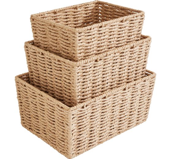 Cestino VBS &ldquo;Rettangolare&rdquo;, intrecciato, set da 3
