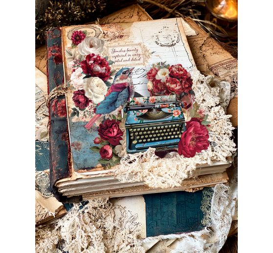 Ciao Bella scrapbook paper "Bohemian Burgundy"