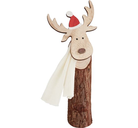 Tronco d'albero con testa di cervo