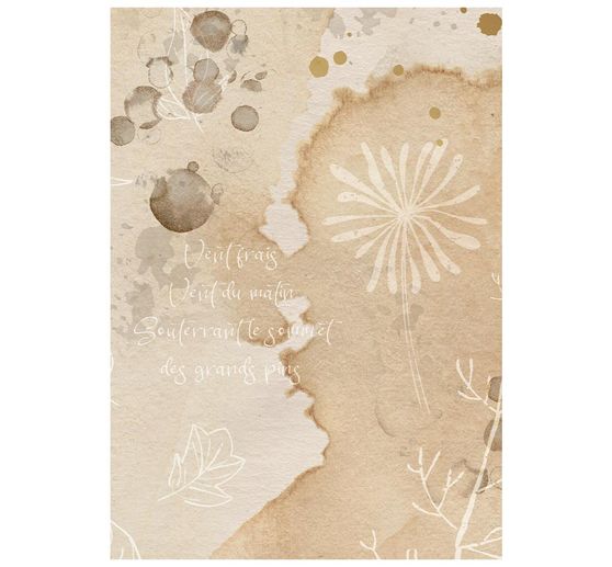 Seta di paglia con motivi backgrounds Stamperia "Flowers and Poems", DIN A6, set di 8 pezzi