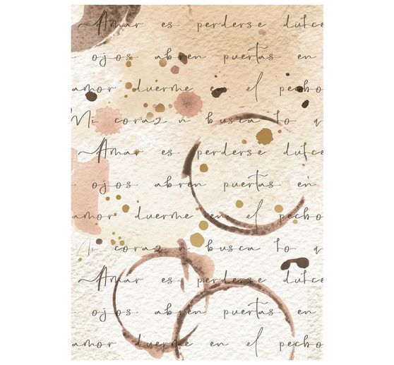 Seta di paglia con motivi backgrounds Stamperia "Flowers and Poems", DIN A6, set di 8 pezzi