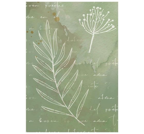 Seta di paglia con motivi backgrounds Stamperia "Flowers and Poems", DIN A6, set di 8 pezzi