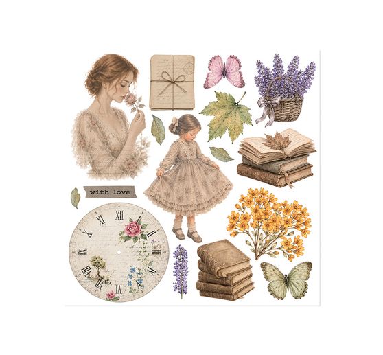 Assortimento di Rub On Stamperia "Flowers and Poems"