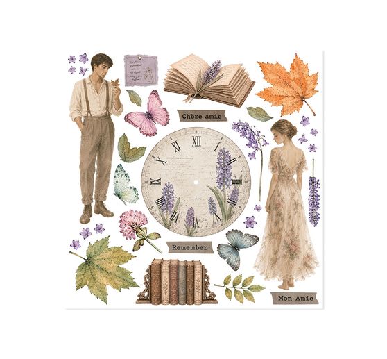 Assortimento di Rub On Stamperia "Flowers and Poems"