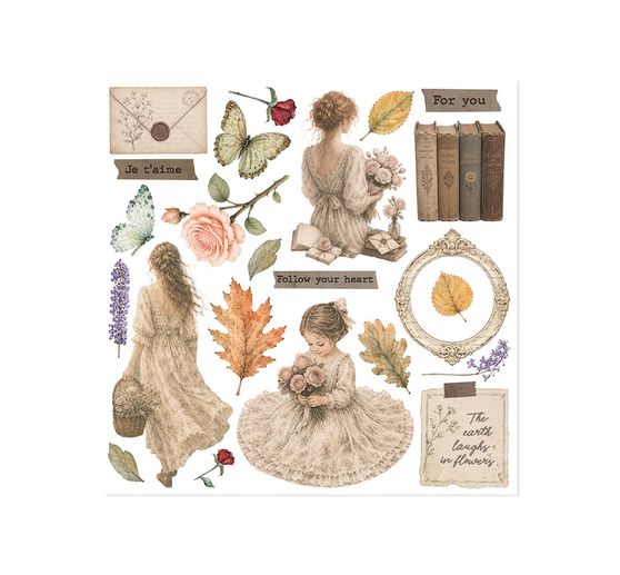 Assortimento di Rub On Stamperia "Flowers and Poems"