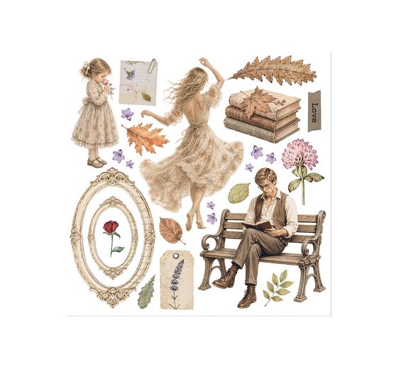 Assortimento di Rub On Stamperia "Flowers and Poems"