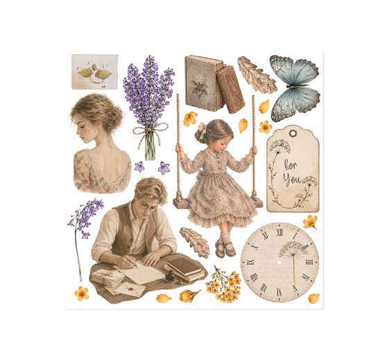 Assortimento di Rub On Stamperia "Flowers and Poems"