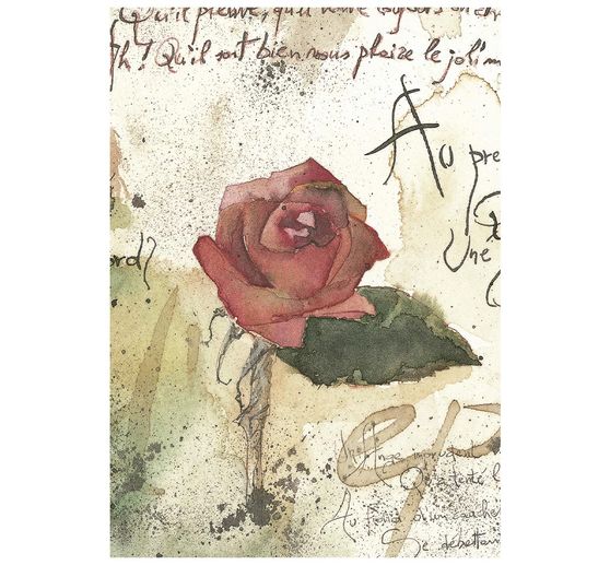 Assortimento di seta paglia con motivi Stamperia "Flowers and Poems", DIN A6, set di 8 pezzi