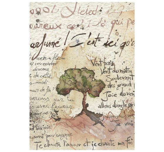 Assortimento di seta paglia con motivi Stamperia "Flowers and Poems", DIN A6, set di 8 pezzi