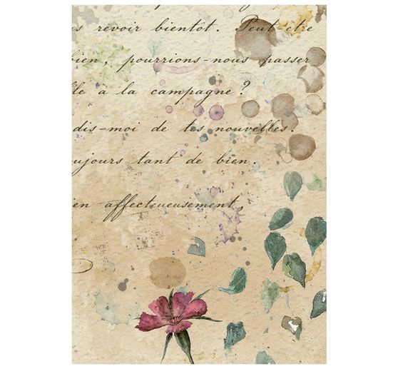 Assortimento di seta paglia con motivi Stamperia "Flowers and Poems", DIN A6, set di 8 pezzi