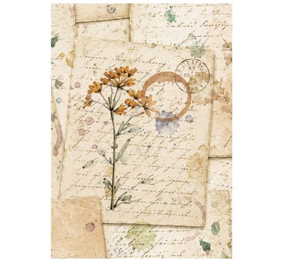 Assortimento di seta paglia con motivi Stamperia "Flowers and Poems", DIN A6, set di 8 pezzi