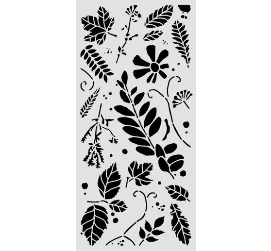 Stencil Stamperia "Flowers and Poems - Mixed Leaves", 12 x 25 cm