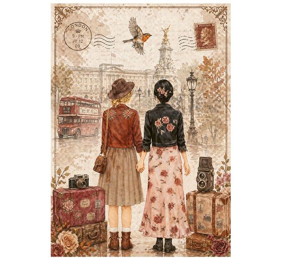 Assortimento di seta paglia con motivi Stamperia "Our Way", DIN A6, set di 8 pezzi