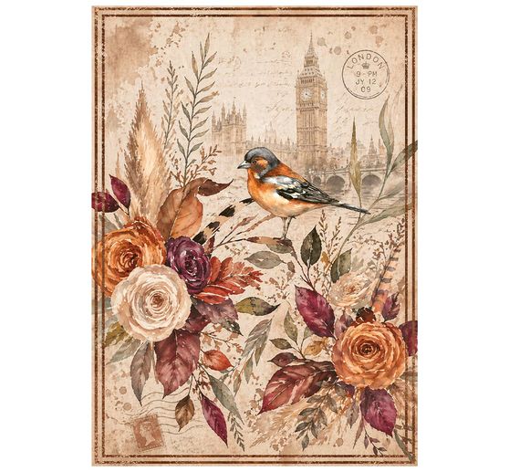 Assortimento di seta paglia con motivi Stamperia "Our Way", DIN A6, set di 8 pezzi