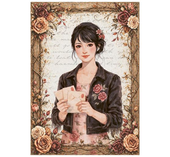 Assortimento di seta paglia con motivi Stamperia "Our Way", DIN A6, set di 8 pezzi