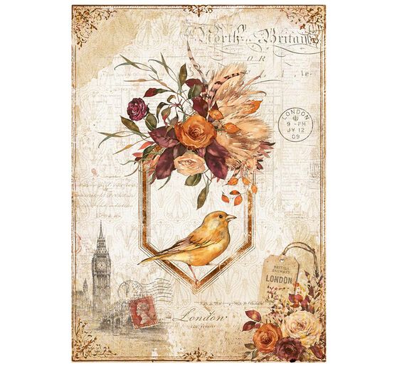 Assortimento di seta paglia con motivi Stamperia "Our Way", DIN A6, set di 8 pezzi