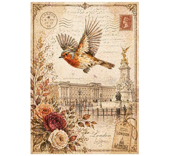 Assortimento di seta paglia con motivi Stamperia "Our Way", DIN A6, set di 8 pezzi