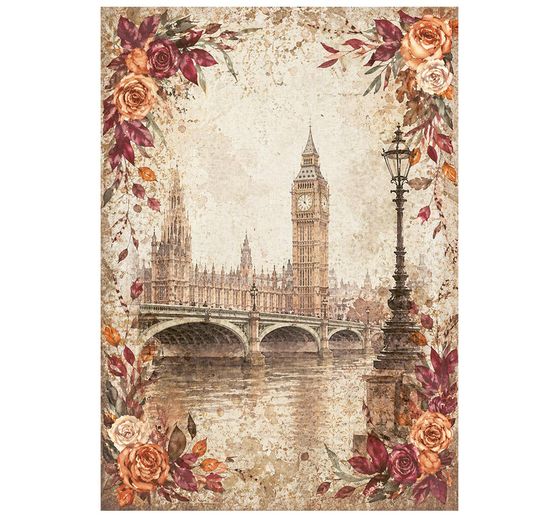 Assortimento di seta paglia con motivi Stamperia "Our Way", DIN A6, set di 8 pezzi