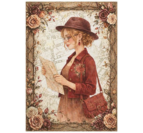 Assortimento di seta paglia con motivi Stamperia "Our Way", DIN A6, set di 8 pezzi