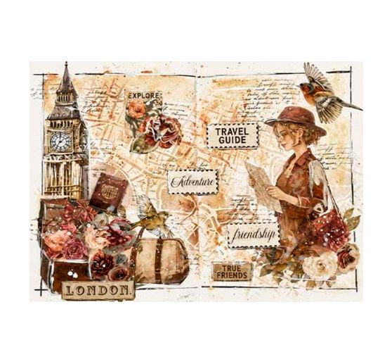 Stencil Stamperia "Our Way - Street Map", 20 x 25 cm