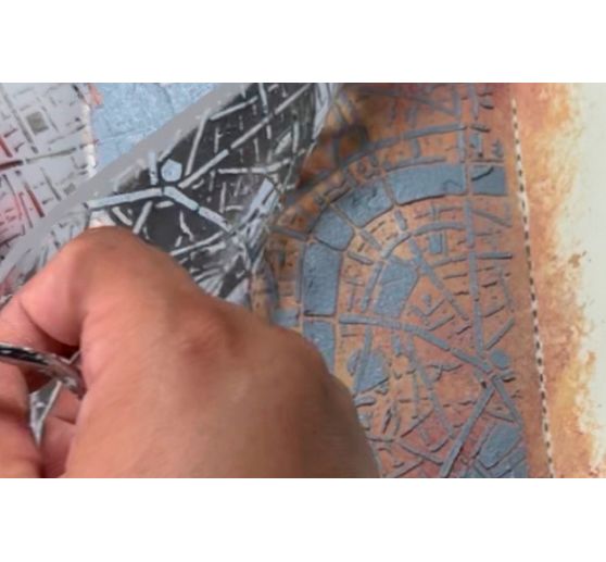 Stencil Stamperia "Our Way - Street Map", 20 x 25 cm