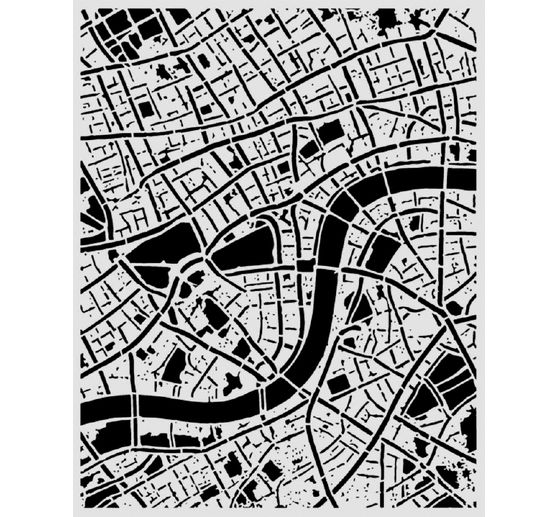 Stencil Stamperia "Our Way - Street Map", 20 x 25 cm