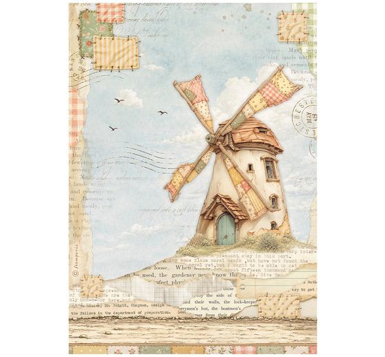 Assortimento di seta paglia con motivi Stamperia "Cozy Family", DIN A4, set di 6 pezzi