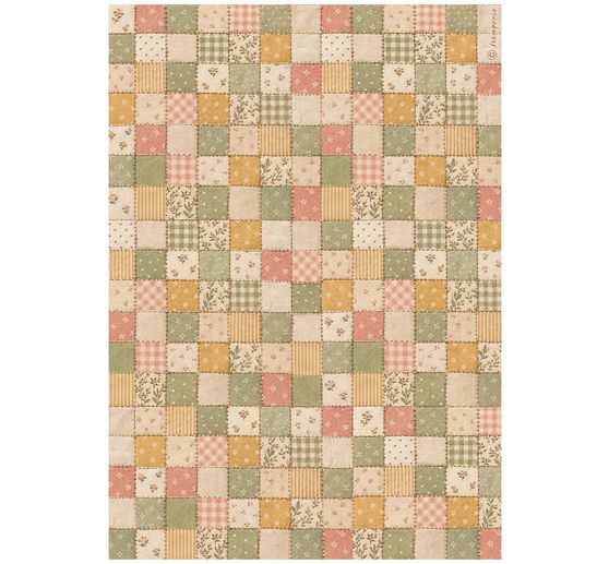 Assortimento di seta paglia con motivi Stamperia "Cozy Family", DIN A4, set di 6 pezzi