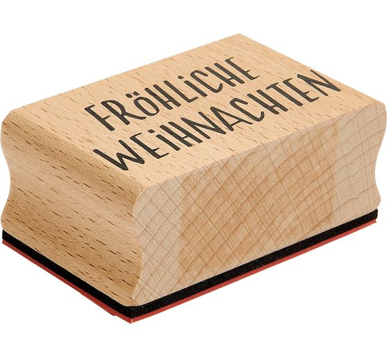 Timbro in legno "Fr&ouml;hliche Weihnachten"