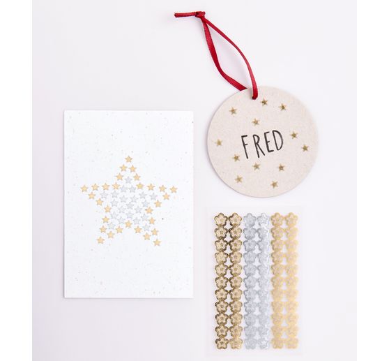 Mini adesivi in foglio stelle, Oro & Argento